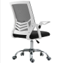 Ergonomiczny obrotowy fotel biurowy, krzesło z siatki- biało/czarny