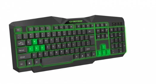 Esperanza EGK201G keyboard USB QWERTY UK English Black,Green