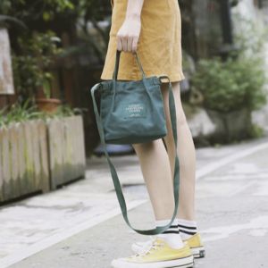 Fabric messenger bag - dark green