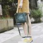 Fabric messenger bag - dark green
