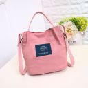 Fabric messenger bag - pink