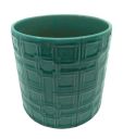 Flower pot, cylindrical, turquoise color, 13 cm, from the Vintage collection