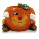 Flower pot in the shape of a funny orange 14 cm.