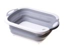 Foldable bowl / sink with drain - white and gray