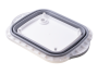 Foldable bowl / sink with drain - white and gray 