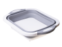 Foldable bowl / sink with drain - white and gray 