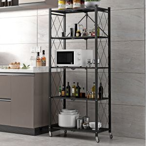 Folding kitchen shelf - five levels