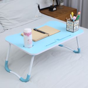 Folding laptop breakfast table - blue