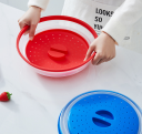 Folding lid / silicone cover for microwave oven - blue