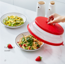 Folding lid / silicone cover for microwave oven - red