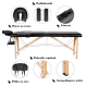 Folding massage bed - black
