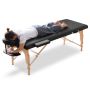 Folding massage bed - black