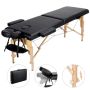 Folding massage bed - black