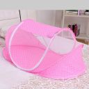 Folding travel cot with mosquito net- pink