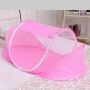 Folding travel cot with mosquito net- pink