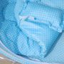Folding travel cot with mosquito net (wirh mat) - blue