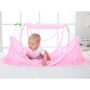 Folding travel cot with mosquito net (wirh mat) - blue