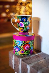 FOLKSTAR mug Helenka Lowicka black