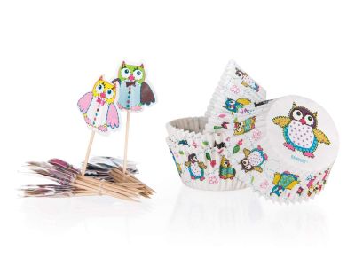 Foremki na muffinki OWLS 11,5cm 24 + 24 sztuki