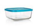 FRIGOVERRE glass container 10x10 cm, blue lid