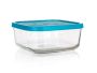 FRIGOVERRE glass container 10x10 cm, blue lid