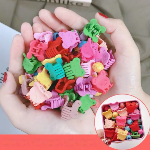Frog clips for hair - teddy bear