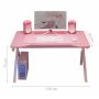 Gaming desk with backlight 100 x 60 - pink