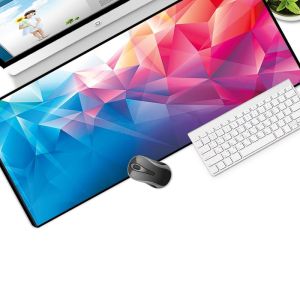 Gaming mouse and keyboard pad for players size 30x80cm - colour shapes