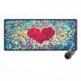 Gaming mouse and keyboard pad for players size 30x80cm - heart