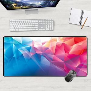 Gaming mouse and keyboard pad for players size 50x100cm - colour shapes