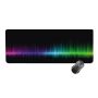Gaming mouse and keyboard pad for players size 50x100cm - sound waves
