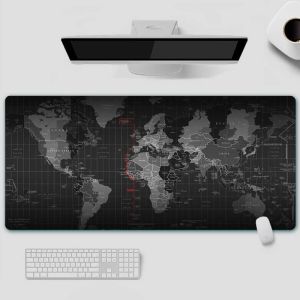 Gamingowa podkładka pod myszkę i klawiaturę dla graczy RGB LED 30x80cm - Mapa Świata