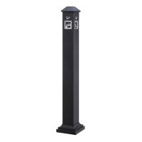 Garbage pillar / ashtray - black