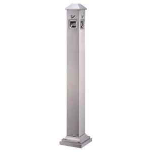Garbage pillar / ashtray - silver