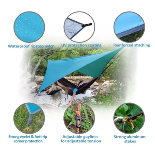  Garden picnic hammock outdoor canopy mosquito net - green