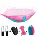 Garden picnic hammock outdoor survival mosquito net - pink blue