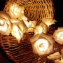 Garland / decorative LED lights in the shape of roses - warm color