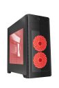Gembird ATX case Fornax 1000R - red led fans, USB 3.0 Midi-Tower Black