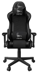 GEMBIRD FOTEL GAMINGOWY SCORPION 06X MATERIAŁOWY W KOLORZE CZARNYM, WSTAWKI Z EKOSKÓRY W KOLORZE CZARNYM