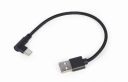 GEMBIRD KABEL KĄTOWY USB 2.0 AM->USB TYPE-C(M) 0.2M CZARNY