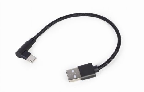 GEMBIRD KABEL KĄTOWY USB 2.0 AM->USB TYPE-C(M) 0.2M CZARNY