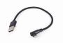 GEMBIRD KABEL KĄTOWY USB 2.0 DO 8-PIN 0.2M CZARNY OPLOT