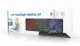 Gembird KBS-UML-01 3-in-1 backlight desktop set, black, US layout