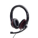 GEMBIRD MHS-03-BKRD Stereo headset with microphone black color with red ring