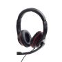 GEMBIRD MHS-03-BKRD Stereo headset with microphone black color with red ring