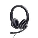 GEMBIRD MHS-03-BKWT Stereo headset with microphone black color with white ring