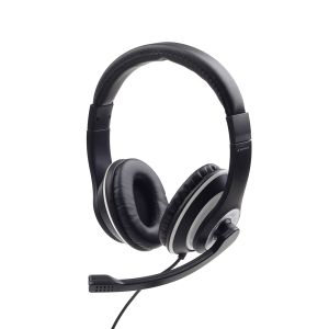GEMBIRD MHS-03-BKWT Stereo headset with microphone black color with white ring