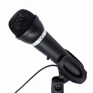 GEMBIRD MIKROFON POJEMNOŚCIOWY BIURKOWY MIC-D-04 PODSTAWKA NA BIURKO, WŁĄCZNIK/WYŁĄCZNIK, CZARNY