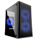 GEMBIRD OBUDOWA FORNAX 950B MIDI-TOWER (2X USB 3.0, HD AUDIO, 3X FAN NIEBIESKI) CZARNA