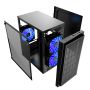 GEMBIRD OBUDOWA FORNAX 950B MIDI-TOWER (2X USB 3.0, HD AUDIO, 3X FAN NIEBIESKI) CZARNA